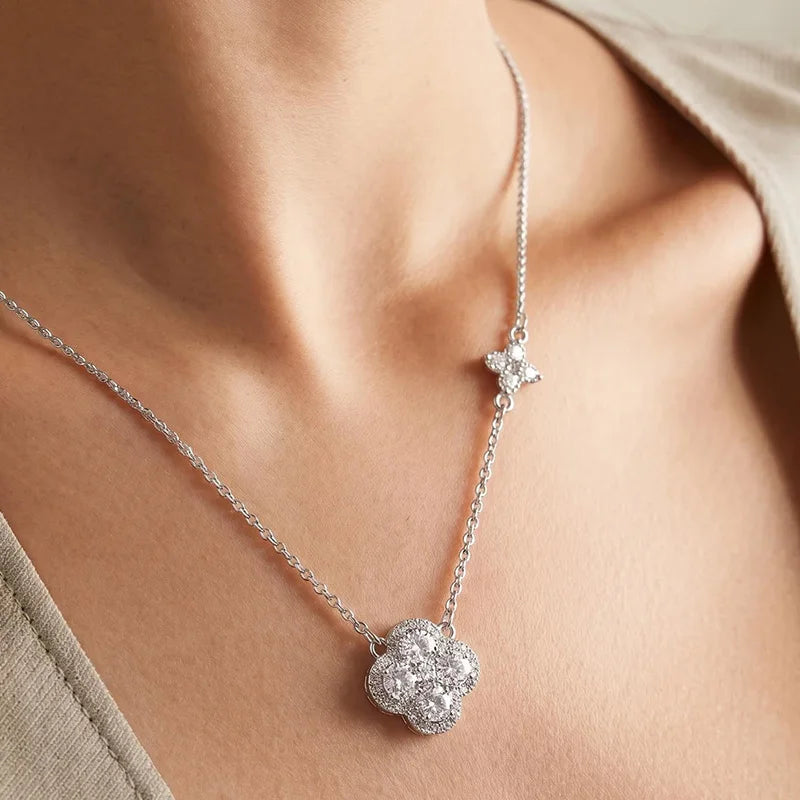 Lucky Clover Sterling Silver 925 Starlight Pendant