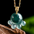 Natural jade dewdrop pendant necklace with gold chain — Solara Gold